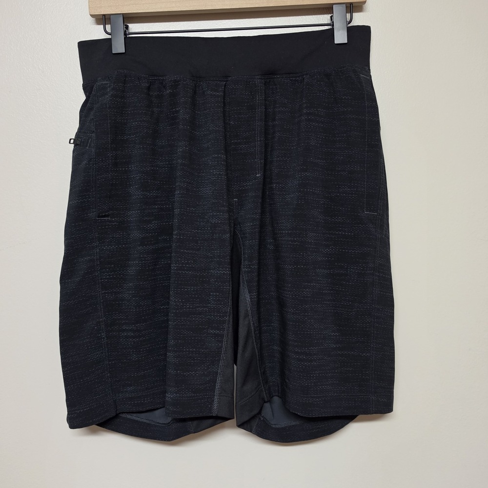 LULULEMON T.H.E. Shorts Black Gray Linerless Gym Workout Stretch LM7Y50S Medium